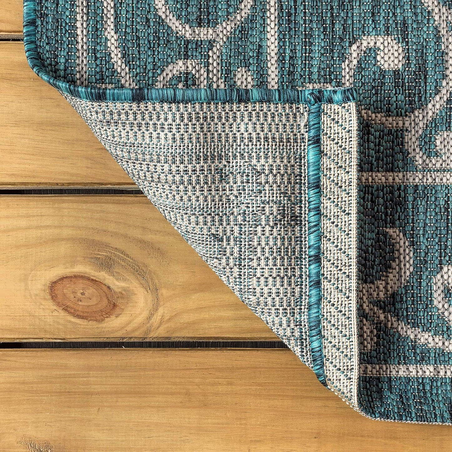JONATHAN Y SMB106F-8 Charleston Vintage Filigree Textured Weave Indoor/Outdoor Teal/Gray 8 ft. x 10 ft. Area Rug, Classic,Easy Cleaning,HighTraffic,LivingRoom,Backyard, Non Shedding