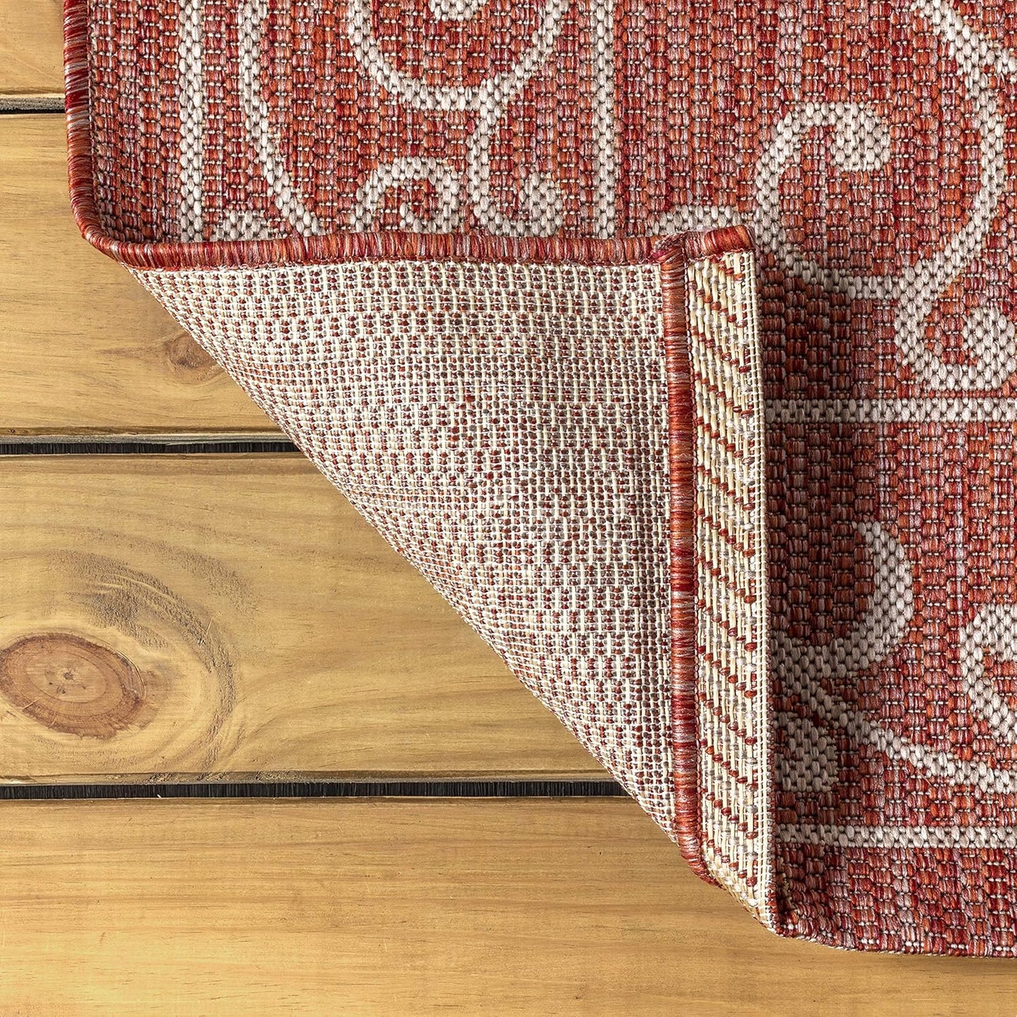 JONATHAN Y SMB106B-4 Charleston Vintage Filigree Textured Weave Indoor/Outdoor Red/Beige 4 ft. x 6 ft. Area Rug, Classic,Easy-Cleaning,HighTraffic,LivingRoom,Backyard, Non Shedding