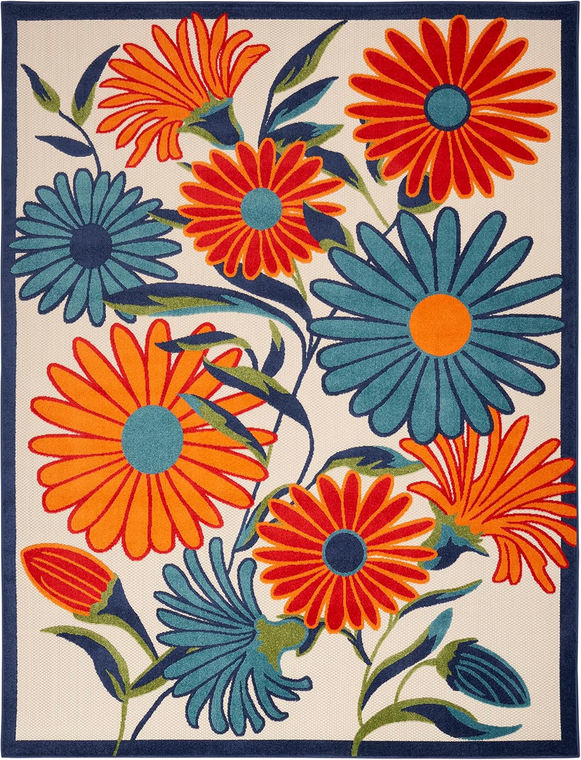 Nourison Home Aloha 63x89 Contemporary Fabric Rug in Multi-Color