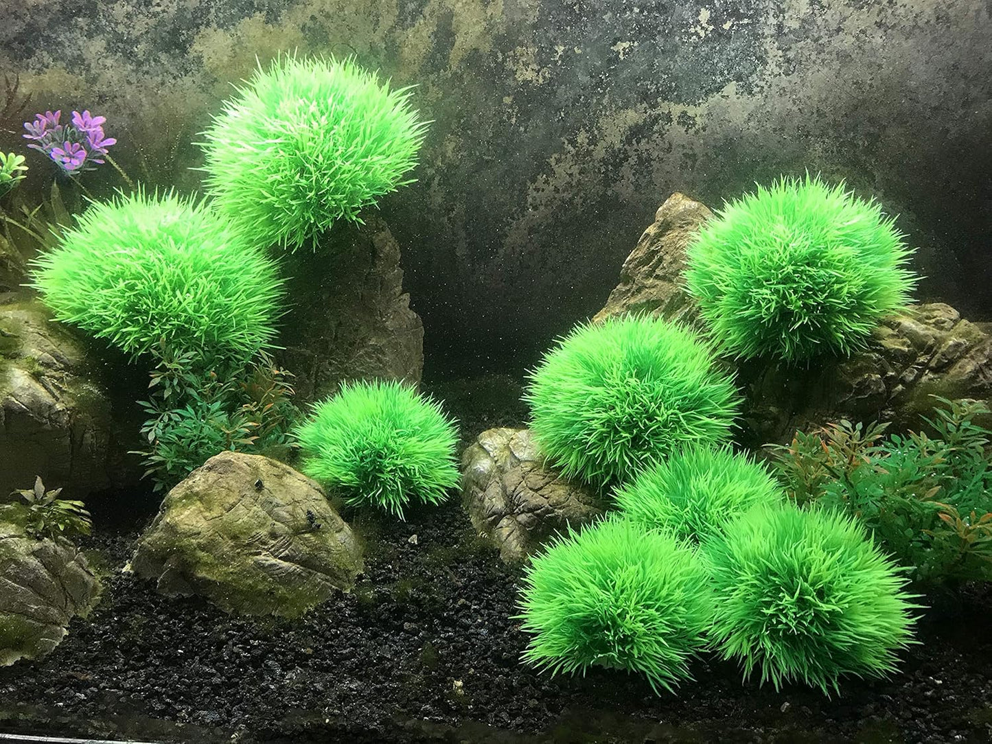 BEGONDIS 4Pcs Aquarium Decorations Fish Tank Artificial Green Water Plants Made of Soft Plastic