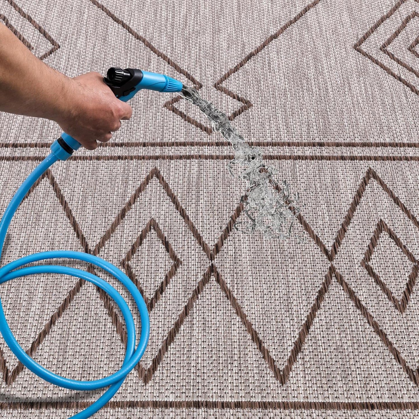 Keen Home Design Terrace Outdoor Runner Rug - 2x12 Washable Indoor/Outdoor Rug for Patio, Kitchen, Balcony, Beach, Garden, Deck and Porch, Size: 2'2"x11'10"