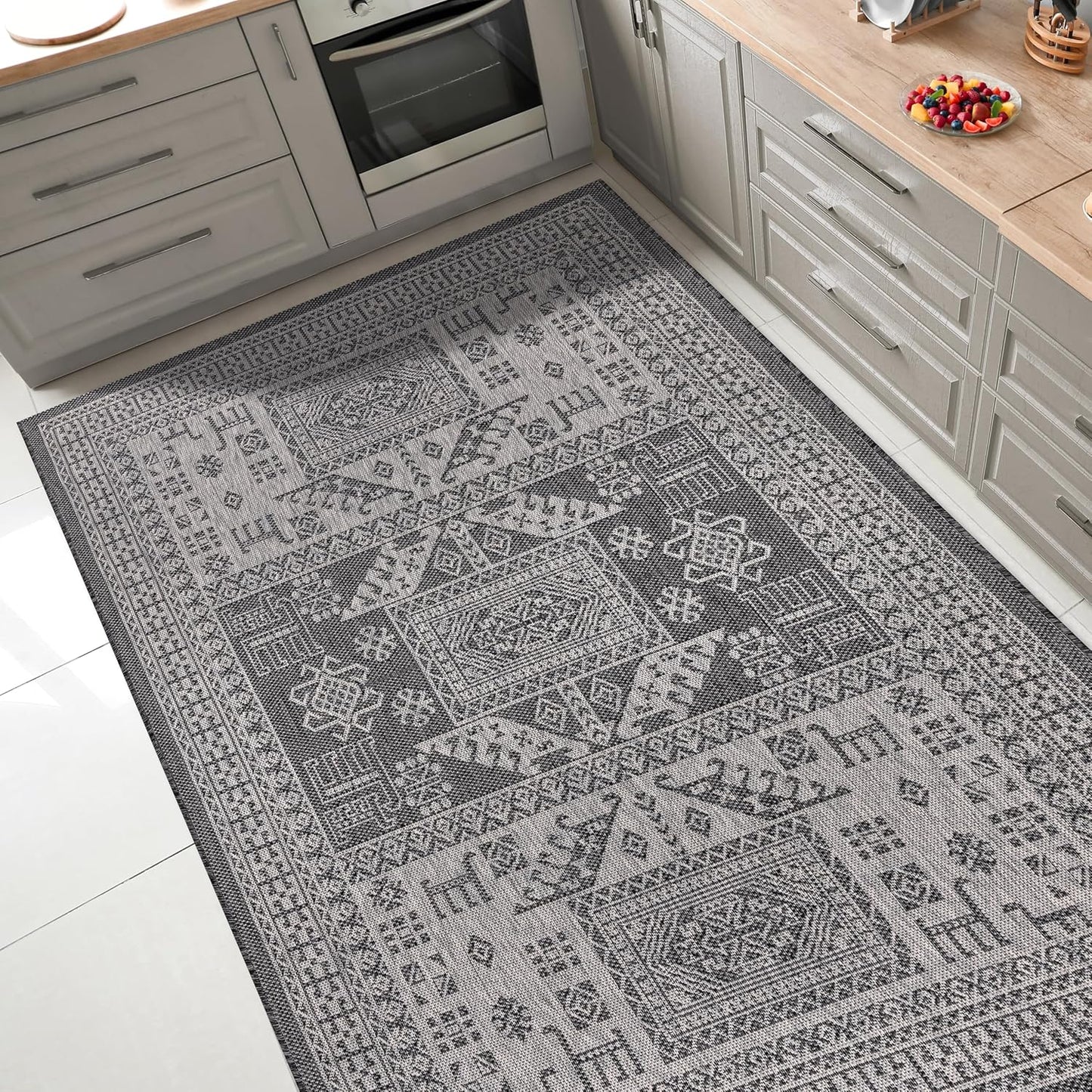 Keen Home Design Terrace Outdoor Area Rug - 8x10 Washable Indoor/Outdoor Rug for Patio, Kitchen, Balcony, Beach, Garden, Deck and Porch, Size: 7'7"x10'