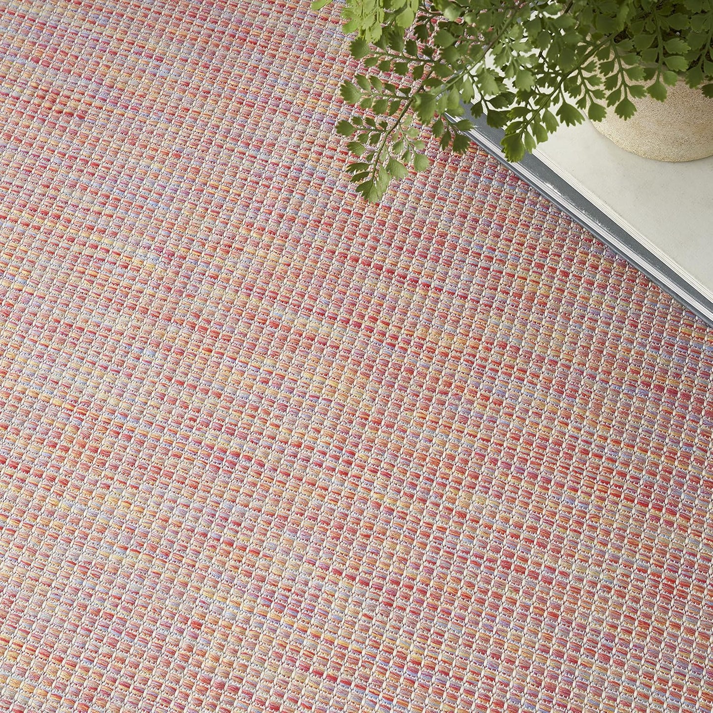 Nourison Home Positano Indoor/Outdoor Rainbow 4' x 6' Area Rug, Easy Cleaning, Non Shedding, Bed Room, Living Room, Dining Room, Backyard, Deck, Patio (4x6)